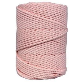 Virvė medvilninė sukta peach apvali 4mm